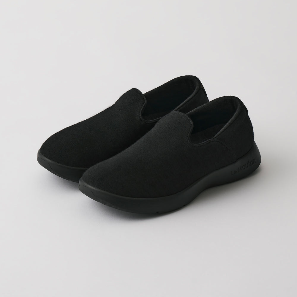 【ルムトン スタイル2 BLACK BLACK】履き心地のよい 軽い メリノウール スリッポン