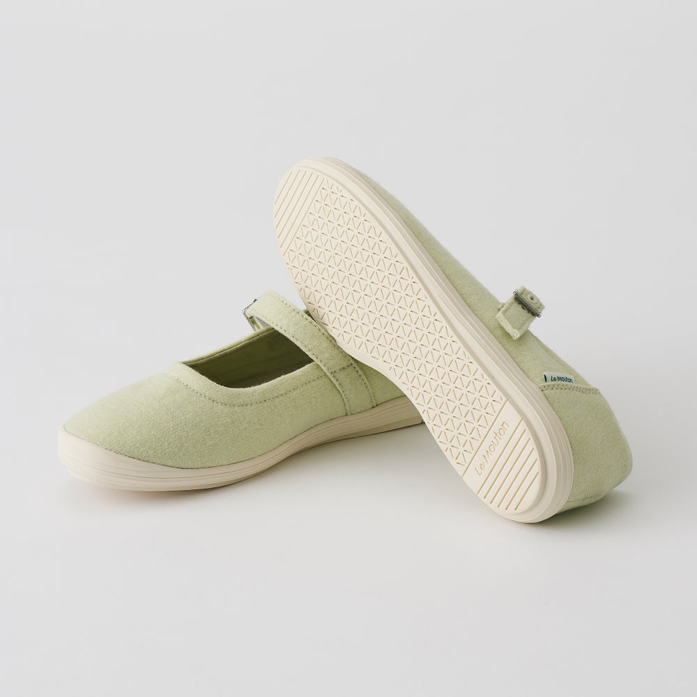 【ルムトン スイート FOAM GREEN】履き心地のよい 軽い メリノウール フラットシューズ