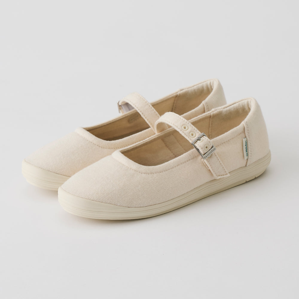 【ルムトン スイート CREAM】履き心地のよい 軽い メリノウール フラットシューズ