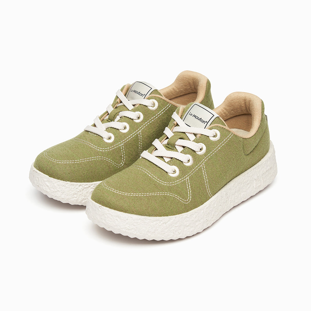 【ルムトン メイト OLIVE GREEN】履き心地のよい 軽い メリノウール スニーカー