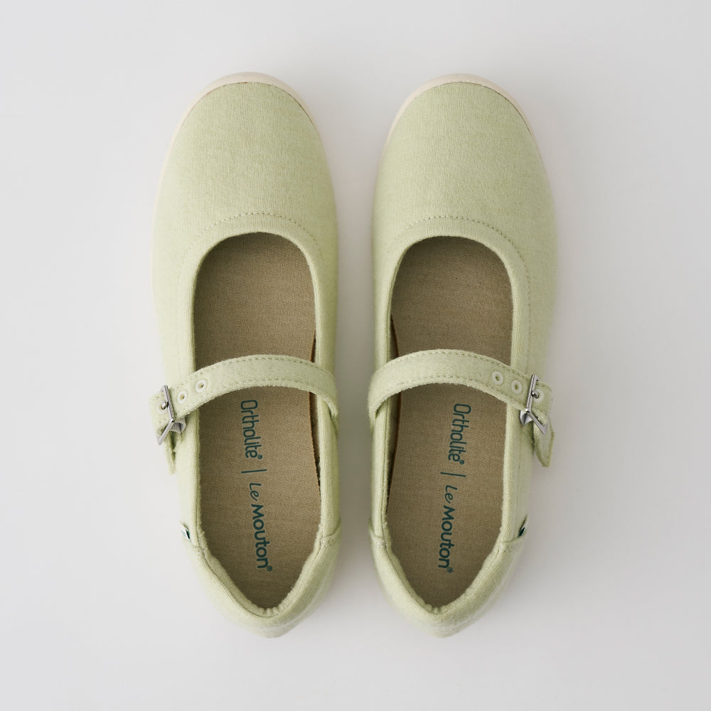 【ルムトン スイート FOAM GREEN】履き心地のよい 軽い メリノウール フラットシューズ