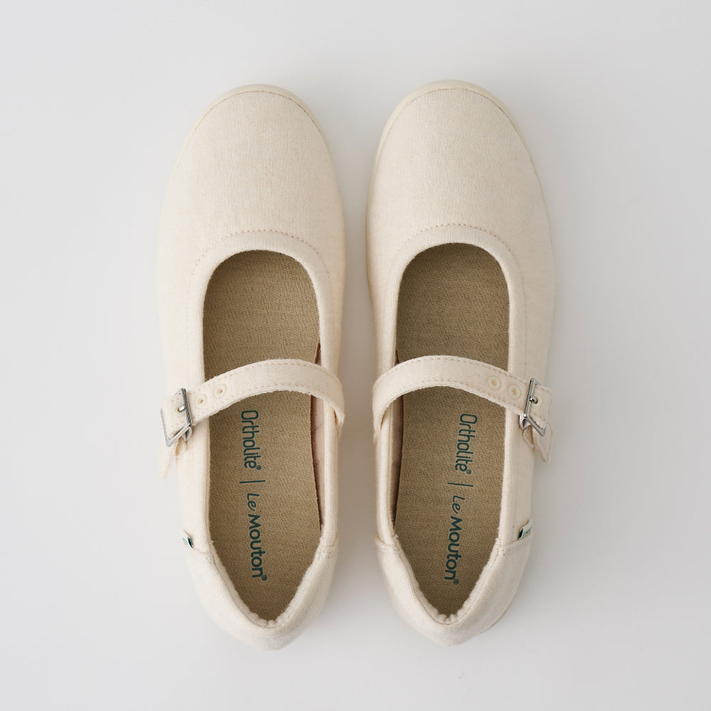 【ルムトン スイート CREAM】履き心地のよい 軽い メリノウール フラットシューズ