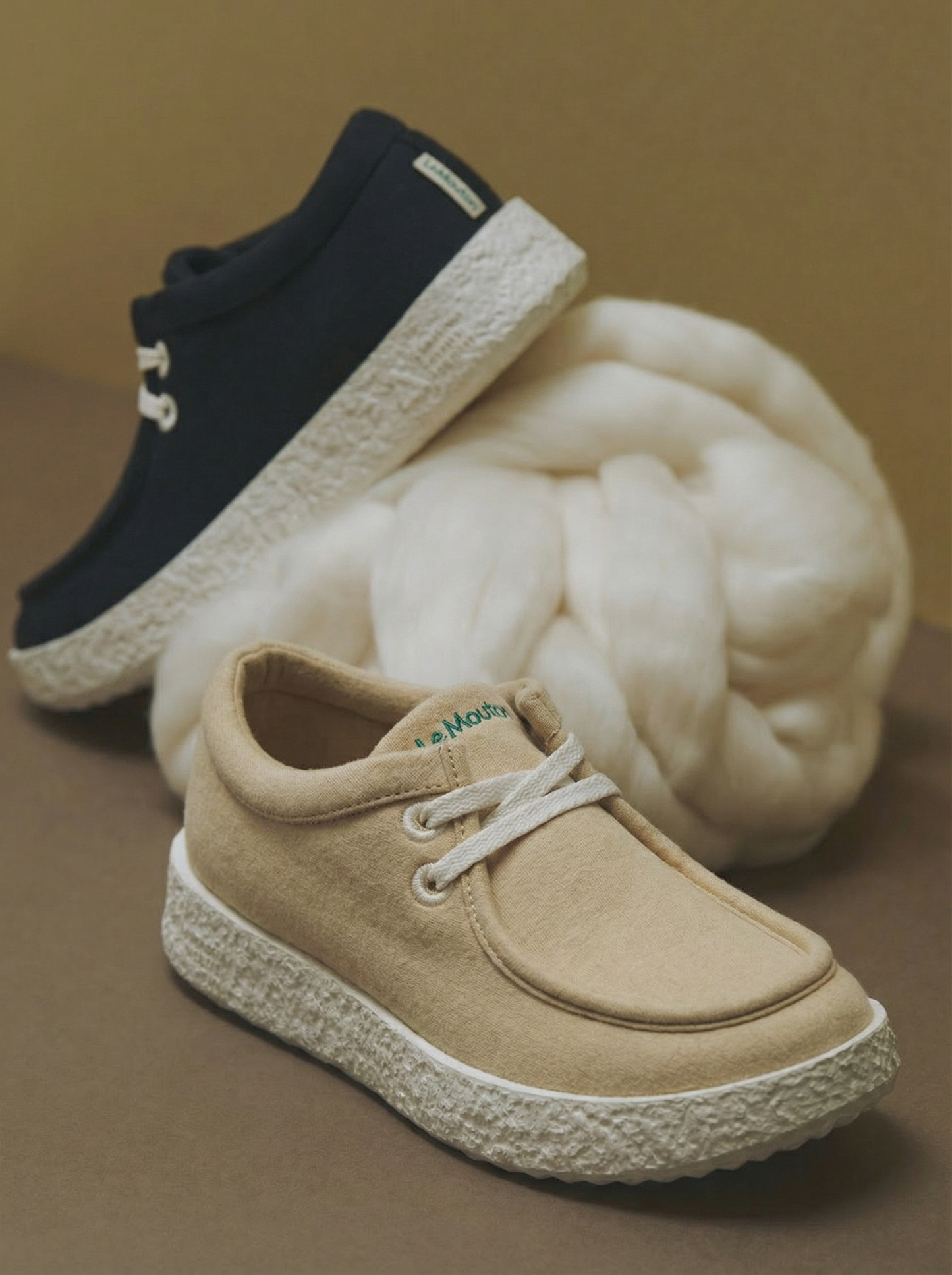 【ルムトン ワラビー BLACK】履き心地のよい 軽い メリノウール スニーカー