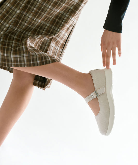 【ルムトン レッツ IVORY】履き心地のよい 軽い メリノウール スニーカー