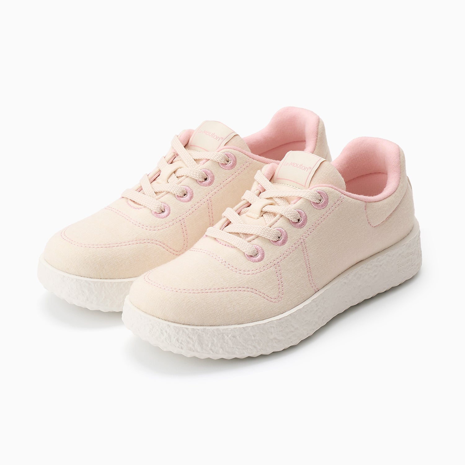 【ルムトン メイト CREAM PINK】履き心地のよい 軽い メリノウール スニーカー