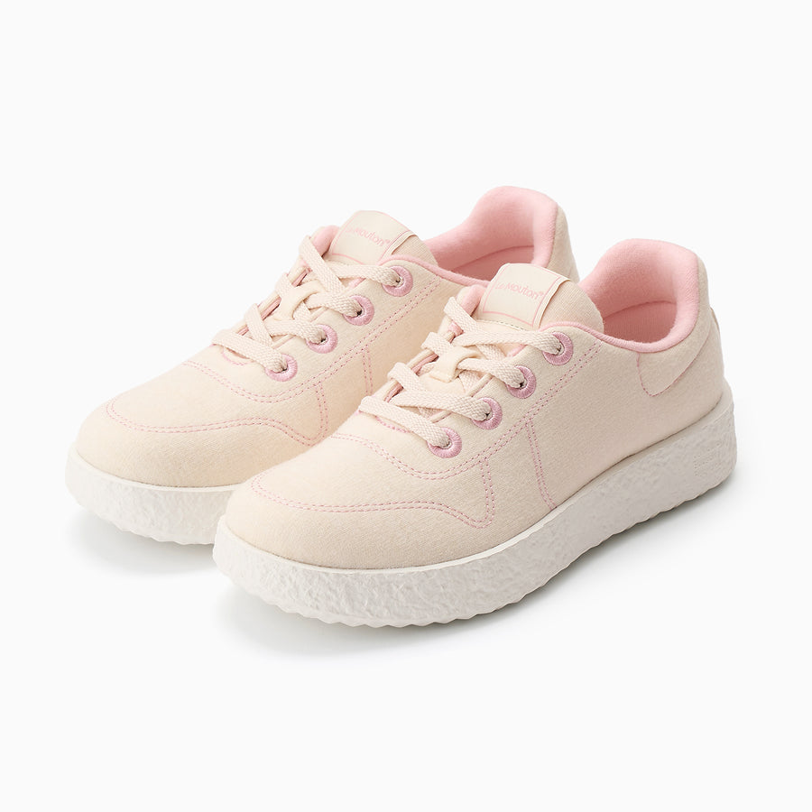 【ルムトン メイト CREAM PINK】履き心地のよい 軽い メリノウール スニーカー
