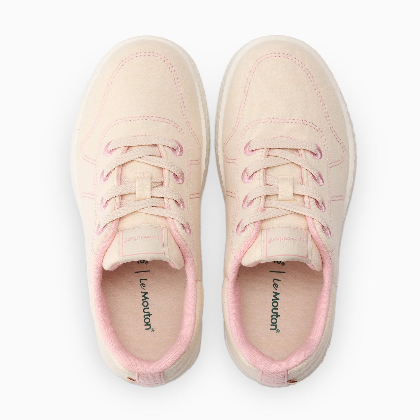 【ルムトン メイト CREAM PINK】履き心地のよい 軽い メリノウール スニーカー